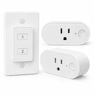 LoraTap Remote Control Outlet, On Off Light Switch with Wall Plate - Wireless Control 2 Plugs from 100ft, No WiFi Needed, Ideal for Lamps, Fans, Small Appliances(1 Remote + 2 Outlets) LoraTap Remote Control Outlet, On Off Light Switch with Wall Plate - Wireless Control 2 Plugs from 100ft, No WiFi Needed, Ideal for Lamps, Fans, Small Appliances(1 Remote + 2 Outlets)