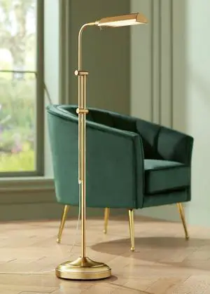 360 Lighting Culver Traditional Farmhouse Pharmacy Floor Lamp Standing LED Adjustable Height Plated 57" Tall Aged Brass Metal Shade Pole Light for Living Room Reading House Bedroom Home Decor 360 Lighting Culver Traditional Farmhouse Pharmacy Floor Lamp Standing LED Adjustable Height Plated 57" Tall Aged Brass Metal Shade Pole Light for Living Room Reading House Bedroom Home Decor