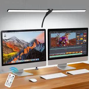 LED Desk Lamp for Home Office, 50 Brightness & Temperature Modes, Eye Protection, Dual Head Dimmable Table Light, 360° Adjustable Gooseneck with Clamp Remote Control, 90% Energy Saving (Black) LED Desk Lamp for Home Office, 50 Brightness & Temperature Modes, Eye Protection, Dual Head Dimmable Table Light, 360° Adjustable Gooseneck with Clamp Remote Control, 90% Energy Saving (Black)