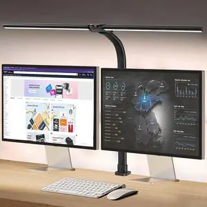 AKRRYR Led Desk Lamp for Home Office,24W Bright Eye-Caring Desk Light with Clamp,5 brightness and 5 temperatures Dimmable Workbench Task Light, Adjustable Gooseneck Table Lamp for Monitor Study(black) AKRRYR Led Desk Lamp for Home Office,24W Bright Eye-Caring Desk Light with Clamp,5 brightness and 5 temperatures Dimmable Workbench Task Light, Adjustable Gooseneck Table Lamp for Monitor Study(black)