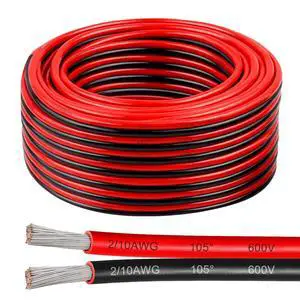 10 Gauge Electrical Wire, 600V 10 AWG 2 Conductors Tinned Copper Parallel Wire 50ft, Insulated Stranded Low Voltage Wire for Solar Panel, Automotive, Audio Auto, LED Lighting(10 AWG 50FT) 10 Gauge Electrical Wire, 600V 10 AWG 2 Conductors Tinned Copper Parallel Wire 50ft, Insulated Stranded Low Voltage Wire for Solar Panel, Automotive, Audio Auto, LED Lighting(10 AWG 50FT)