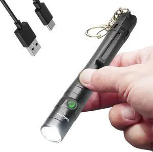 Pen Light Flashlight Rechargeable - Mini EDC Pocket Flashlight 300 Lumens with Clip and Diffuser, Aluminum Alloy Pen Torch in Gift Box for Work, Inspection, Emergency UseBlack Pen Light Flashlight Rechargeable - Mini EDC Pocket Flashlight 300 Lumens with Clip and Diffuser, Aluminum Alloy Pen Torch in Gift Box for Work, Inspection, Emergency UseBlack