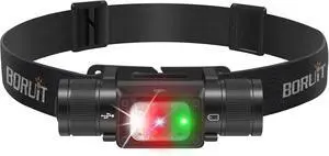 BORUIT Headlamp with Red Green Light, Head Lamps Led Rechargeable Super Bright 1000 lumens, 180° Adjustable Head Light, 7 Modes, IP67 Waterproof for Camping Hiking Hunting and Running BORUIT Headlamp with Red Green Light, Head Lamps Led Rechargeable Super Bright 1000 lumens, 180° Adjustable Head Light, 7 Modes, IP67 Waterproof for Camping Hiking Hunting and Running