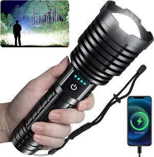 baibian Rechargeable Flashlights High Lumens, 100,000 Lumens Super Bright Flashlight, LED Handheld Waterproof Tactical Flashlights-Zoomable 5 Modes-31H Runtime-Holster for Emergency Camping baibian Rechargeable Flashlights High Lumens, 100,000 Lumens Super Bright Flashlight, LED Handheld Waterproof Tactical Flashlights-Zoomable 5 Modes-31H Runtime-Holster for Emergency Camping