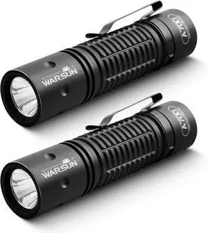 WARSUN Rechargeable Flashlight 2 Pack, Compact LED Flashlights with 700 Lumens Turbo, USB-C, Tail Switch, Aluminum Body, Pocket Clip, Small Flashlight Set for Home, Car, Power Outages and Work WARSUN Rechargeable Flashlight 2 Pack, Compact LED Flashlights with 700 Lumens Turbo, USB-C, Tail Switch, Aluminum Body, Pocket Clip, Small Flashlight Set for Home, Car, Power Outages and Work