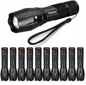 Pocketman LED Tactical Flashlight Super Bright LED Flashlights Portable Outdoor Water Resistant Torch with 5 Light Modes10Pack Pocketman LED Tactical Flashlight Super Bright LED Flashlights Portable Outdoor Water Resistant Torch with 5 Light Modes10Pack