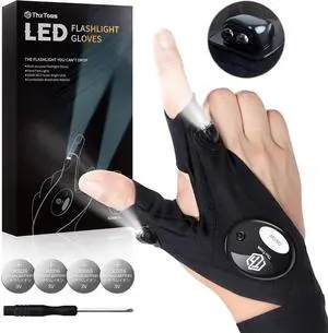 ThxToms LED Flashlight Gloves for Men, Christmas Birthday Gift for Dad | Hands-free LED Gloves with Dual Bright Lights, Ideal Christmas Stocking Stuffer for Men, Dad, Husband, Camping and Repair Use ThxToms LED Flashlight Gloves for Men, Christmas Birthday Gift for Dad | Hands-free LED Gloves with Dual Bright Lights, Ideal Christmas Stocking Stuffer for Men, Dad, Husband, Camping and Repair Use