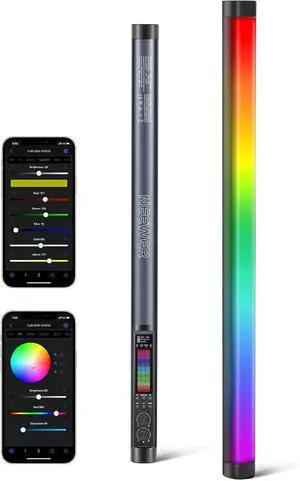NEEWER TL60 RGB Tube Light, 20W Full Color LED Video Wand, APP/2.4G/DMX Control, 7 Pixel Effects 2500-10000K CRI97+, Radio Frequency, with Adapter, Mount, Cable, Bag NEEWER TL60 RGB Tube Light, 20W Full Color LED Video Wand, APP/2.4G/DMX Control, 7 Pixel Effects 2500-10000K CRI97+, Radio Frequency, with Adapter, Mount, Cable, Bag