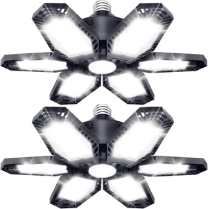 TANBABY 2 Pack LED Garage Lights, Deformable Ceiling Light, 30000LM 6500K TANBABY 2 Pack LED Garage Lights, Deformable Ceiling Light, 30000LM 6500K