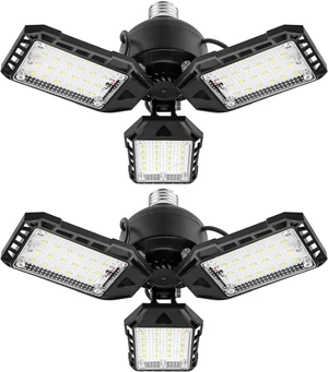 Aoretic LED Garage Lights 2 Pack -80W, 8000LM 6500K Led Shop Light with 3 Deformable Panels, Basement Barn Light Garage Ceiling Lights, E26 for Garage, Warehouse, Shop, Basement Aoretic LED Garage Lights 2 Pack -80W, 8000LM 6500K Led Shop Light with 3 Deformable Panels, Basement Barn Light Garage Ceiling Lights, E26 for Garage, Warehouse, Shop, Basement