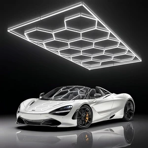 Hexagon Garage Light - Hexagon led Lights, High Brightness 566W 70750LM 6500K Super Bright Honeycomb Lights for Garage, Basement, Warehouse, Auto Beauty Shop, Car Detailing Shop Hexagon Garage Light - Hexagon led Lights, High Brightness 566W 70750LM 6500K Super Bright Honeycomb Lights for Garage, Basement, Warehouse, Auto Beauty Shop, Car Detailing Shop