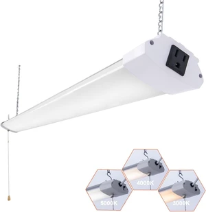 1 Pack LED Shop Light 4FT 48W Linkable Utility Integrated Ceiling Lighting Fixture, 3 Colors Selectable Hanging&Ceiling Mount with Pull Chain LED Workbench Light for Workshop,Garage 1 Pack LED Shop Light 4FT 48W Linkable Utility Integrated Ceiling Lighting Fixture, 3 Colors Selectable Hanging&Ceiling Mount with Pull Chain LED Workbench Light for Workshop,Garage