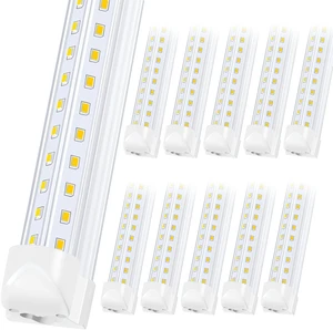 Singteam 8Ft LED Shop Light Fixture, 90W Integrated LED Tube Light,10000LM, 6500K, Clear Cover,High Output,Double Row V Shape 270 Degree LED Lighting for Garage Warehouse Workshop Basement (10Pack) Singteam 8Ft LED Shop Light Fixture, 90W Integrated LED Tube Light,10000LM, 6500K, Clear Cover,High Output,Double Row V Shape 270 Degree LED Lighting for Garage Warehouse Workshop Basement (10Pack)