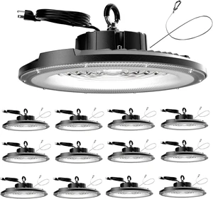 UFO LED High Bay Light 200W 12 Pack 5000K 30000LM High Bay LED Shop Light with Plug Alternative to 800W MH/HPS for Warehouse Garage Workshop, AC100-277V UFO LED High Bay Light 200W 12 Pack 5000K 30000LM High Bay LED Shop Light with Plug Alternative to 800W MH/HPS for Warehouse Garage Workshop, AC100-277V