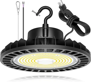 300W UFO LED High Bay Light, 45000LM 5000K High Bay Led Shop Lights with 5' Cable Plug 0-10V Dimmable, IP65 Commercial Light Fixture for Factory Garage Warehouse, ETL Listed, AC100-277V 300W UFO LED High Bay Light, 45000LM 5000K High Bay Led Shop Lights with 5' Cable Plug 0-10V Dimmable, IP65 Commercial Light Fixture for Factory Garage Warehouse, ETL Listed, AC100-277V