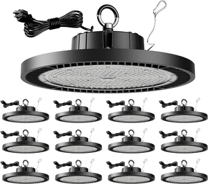 12 Pack UFO LED High Bay Light 200W, 30000LM 5000K UFO High Bay LED Shop Light with Plug Alternative to 800W MH/HPS for Garage Workshop Warehouse Factory Gym Barn,AC100-277V. 12 Pack UFO LED High Bay Light 200W, 30000LM 5000K UFO High Bay LED Shop Light with Plug Alternative to 800W MH/HPS for Garage Workshop Warehouse Factory Gym Barn,AC100-277V.