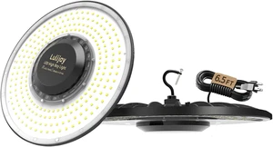 High Bay Lights - 150W 1 Pack, 6.5 Feet Cable with US Plug, 22500 LM 5000K 100-277VAC UFO Led Industrial LED Fixture, Warehouse Lighting, Commercial Industrial LED with DLC & ETL Certified High Bay Lights - 150W 1 Pack, 6.5 Feet Cable with US Plug, 22500 LM 5000K 100-277VAC UFO Led Industrial LED Fixture, Warehouse Lighting, Commercial Industrial LED with DLC & ETL Certified