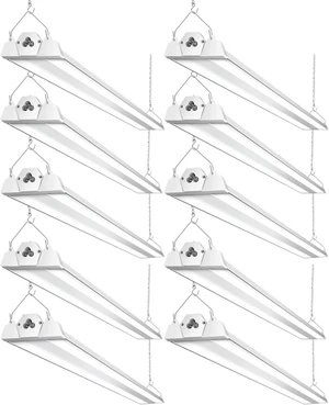 BBOUNDER 10 Pack Linkable LED Utility Shop Light, 4 FT, 4000 LM, 48 Inch Integrated Fixture for Garage, 40W Equivalent 300W, 5000K Daylight, Suspension Mount BBOUNDER 10 Pack Linkable LED Utility Shop Light, 4 FT, 4000 LM, 48 Inch Integrated Fixture for Garage, 40W Equivalent 300W, 5000K Daylight, Suspension Mount