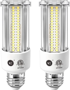 NS 2 Each 300W Equivalent LED Corn Light Bulb 5000 Lumen 5000K 40W Large Area Daylight White E26/E27 Medium Base for Outdoor Indoor Garage Warehouse Factory Workshop Street Barn Backyard NS 2 Each 300W Equivalent LED Corn Light Bulb 5000 Lumen 5000K 40W Large Area Daylight White E26/E27 Medium Base for Outdoor Indoor Garage Warehouse Factory Workshop Street Barn Backyard