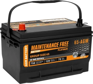 Autocessking Group Size 65 Start and Stop AGM Automotive Car Battery, 12V 70Ah, 750 CCA, 120 RC, 36 Months Warranty Autocessking Group Size 65 Start and Stop AGM Automotive Car Battery, 12V 70Ah, 750 CCA, 120 RC, 36 Months Warranty