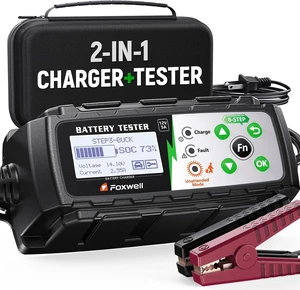 FOXWELL BC521 2-in-1 Battery Charger & Tester, Test Before Charging 12V 5A FOXWELL BC521 2-in-1 Battery Charger & Tester, Test Before Charging 12V 5A