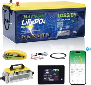LOSSIGY 36 Volt Lithium Battery Golf Cart Conversion Kit with 25A Charger LOSSIGY 36 Volt Lithium Battery Golf Cart Conversion Kit with 25A Charger