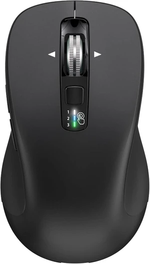 Wireless Bluetooth Mouse (USB + BT1 + BT2), Full Size, 4-Way Scrolling, Multi-Device Silent Mouse for Computer, Laptop, iPad, MacBook (Black) Wireless Bluetooth Mouse (USB + BT1 + BT2), Full Size, 4-Way Scrolling, Multi-Device Silent Mouse for Computer, Laptop, iPad, MacBook (Black)