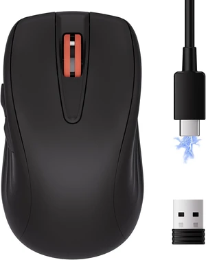 wegear Rechargeable Silent Wireless Mouse, 2.4G USB Computer Mice-Black wegear Rechargeable Silent Wireless Mouse, 2.4G USB Computer Mice-Black