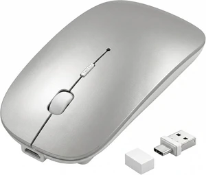 Wireless Bluetooth Mouse with Jiggler Mode, Rechargeable Silent Mouse for MacBook Air/Pro Laptop PC, Multi-Device BT5.2/BT3.0 & 2.4G USB-A/USB-C Receiver, Ergonomic Optical Mouse with 3 DPI Levels Wireless Bluetooth Mouse with Jiggler Mode, Rechargeable Silent Mouse for MacBook Air/Pro Laptop PC, Multi-Device BT5.2/BT3.0 & 2.4G USB-A/USB-C Receiver, Ergonomic Optical Mouse with 3 DPI Levels