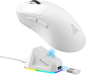 SOLAKAKA SM822 Wireless Gaming Mouse with Charging Dock, Tri-Mode Wireless Mouse, PAW3311 Optical Sensor, Up to 24,000DPI, 62g Lightweight Mouse with 5 programmable Buttons, for PC, Laptop (White) SOLAKAKA SM822 Wireless Gaming Mouse with Charging Dock, Tri-Mode Wireless Mouse, PAW3311 Optical Sensor, Up to 24,000DPI, 62g Lightweight Mouse with 5 programmable Buttons, for PC, Laptop (White)