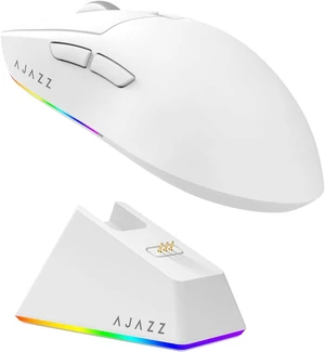 MechLands AJAZZ AJ139 V2 MC Gaming Mouse with Charging Base, Adjustable 12,000 DPI, PAW3311 Sensor, 3 Modes Wireless Mouse, 500mAh Battery, 1000 Polling Rate, 66g Lightweight, Win/Mac (White) MechLands AJAZZ AJ139 V2 MC Gaming Mouse with Charging Base, Adjustable 12,000 DPI, PAW3311 Sensor, 3 Modes Wireless Mouse, 500mAh Battery, 1000 Polling Rate, 66g Lightweight, Win/Mac (White)