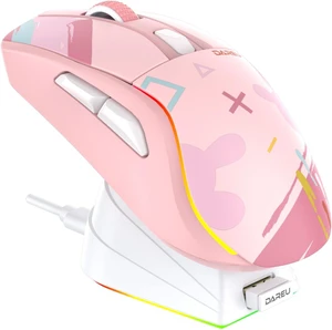 DAREU A950 Pink Wireless Gaming Mouse with Charging Dock,88g Lightweight DAREU A950 Pink Wireless Gaming Mouse with Charging Dock,88g Lightweight