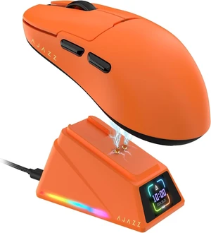 AJAZZ AJ159APEX 8Khz Wireless Gaming Mouse Ultralight 56g with Magnetic Screen Charging Dock 42000DPI PAW3950 Sensor Tri Mode BT/2.4Ghz/Type-c Wired Programmable for Esport FPS PC Mac Gamer(Orange) AJAZZ AJ159APEX 8Khz Wireless Gaming Mouse Ultralight 56g with Magnetic Screen Charging Dock 42000DPI PAW3950 Sensor Tri Mode BT/2.4Ghz/Type-c Wired Programmable for Esport FPS PC Mac Gamer(Orange)
