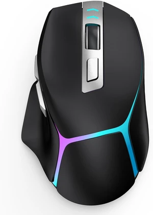 Bluetooth Wireless Gaming Mouse,12500 DPI RGB Ergonomic Mouse with Tri-Mode (2.4G/USB-C/Wired), Rechargeable Gamer Mice for Computer, Mac, iPad, Laptop & PC (Black) Bluetooth Wireless Gaming Mouse,12500 DPI RGB Ergonomic Mouse with Tri-Mode (2.4G/USB-C/Wired), Rechargeable Gamer Mice for Computer, Mac, iPad, Laptop & PC (Black)