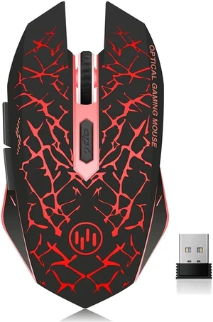 VEGCOO C12 Wireless Gaming Mouse,Rechargeable Mice Silent Click Cordless Mouse with 6 Buttons PC Gaming Mice Advanced Technology with 2.4GHZ Up to 2400DPI for PC Laptop (Red) VEGCOO C12 Wireless Gaming Mouse,Rechargeable Mice Silent Click Cordless Mouse with 6 Buttons PC Gaming Mice Advanced Technology with 2.4GHZ Up to 2400DPI for PC Laptop (Red)