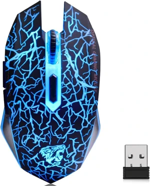 TENMOS M2 Wireless Gaming Mouse, Silent Rechargeable Computer Mice-Black