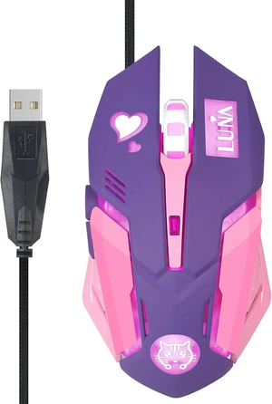 HXMJ Purple Wired USB Computer Mouse,7 Colors Backlit,Silent Buttons for MacBook,Computer PC,Laptop HXMJ Purple Wired USB Computer Mouse,7 Colors Backlit,Silent Buttons for MacBook,Computer PC,Laptop