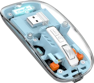 AJAZZ Wireless Bluetooth5.1&2.4G Mini Lightweight Mouse,Transparent Clear Cool,Rechargeable Silent Computer Mice,Nano USB C Receiver,LED Battery Magic Silm for Office/PC/Mac/Laptop/Apple/ipad(Blue) AJAZZ Wireless Bluetooth5.1&2.4G Mini Lightweight Mouse,Transparent Clear Cool,Rechargeable Silent Computer Mice,Nano USB C Receiver,LED Battery Magic Silm for Office/PC/Mac/Laptop/Apple/ipad(Blue)