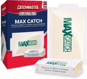 Catchmaster Max-Catch Glue Traps 36pk, Sticky Mouse Traps Indoor for Home Catchmaster Max-Catch Glue Traps 36pk, Sticky Mouse Traps Indoor for Home