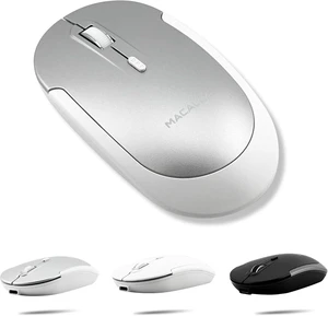 Macally Wireless Bluetooth Mouse for Mac, MacBook Pro/Air, iPad, and PC - Comfortable and Quiet Compatible Wireless Apple Mouse - Rechargeable Battery - Silver Macally Wireless Bluetooth Mouse for Mac, MacBook Pro/Air, iPad, and PC - Comfortable and Quiet Compatible Wireless Apple Mouse - Rechargeable Battery - Silver