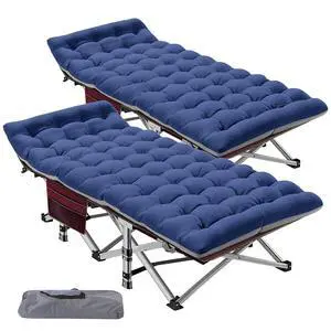 Camping Cot for Adult 28" Extra Wide, 2PK Heavy-Duty 1200D Oxford Cot for Sleeping, Portable Folding Camp Bed with Mat & Carry Bag Camping Cot for Adult 28" Extra Wide, 2PK Heavy-Duty 1200D Oxford Cot for Sleeping, Portable Folding Camp Bed with Mat & Carry Bag