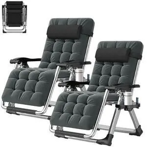 2 Pack Zero Gravity Chair, Outdoor Lounge Chairs Sun Loungers with Removable Cushion,Headrest,Cup Holder,Reclining Patio Lounger Chair for Indoor and Outdoor 2 Pack Zero Gravity Chair, Outdoor Lounge Chairs Sun Loungers with Removable Cushion,Headrest,Cup Holder,Reclining Patio Lounger Chair for Indoor and Outdoor