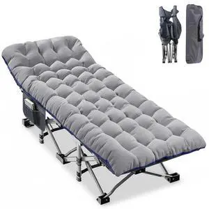 Camping Cot for Adults, Folding Sleeping Cot with Mattress, 500 lb Capacity Heavy Duty Outdoor Folding Sleeping Bed, Portable Cot Bed for Camping, Indoor Guest Use, Home & Travel Camping Cot for Adults, Folding Sleeping Cot with Mattress, 500 lb Capacity Heavy Duty Outdoor Folding Sleeping Bed, Portable Cot Bed for Camping, Indoor Guest Use, Home & Travel