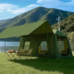 2/6/8/10/12 Person Inflatable Camping Tent, Easy Setup Blow Up Tent with Hand Pump, PU3000mm Waterproof & Breathable 4 Season Glamping Tent for Outdoor Camping 2/6/8/10/12 Person Inflatable Camping Tent, Easy Setup Blow Up Tent with Hand Pump, PU3000mm Waterproof & Breathable 4 Season Glamping Tent for Outdoor Camping