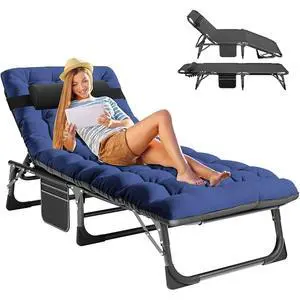 Folding Camping Cot for Adults, Heavy Duty Adjustable Sleeping Cots for Adults, Folding Chaise Lounge Chair, Double-Layer 1200D with Mattress for Beach Lawn Camping Pool,Sunbathing Folding Camping Cot for Adults, Heavy Duty Adjustable Sleeping Cots for Adults, Folding Chaise Lounge Chair, Double-Layer 1200D with Mattress for Beach Lawn Camping Pool,Sunbathing