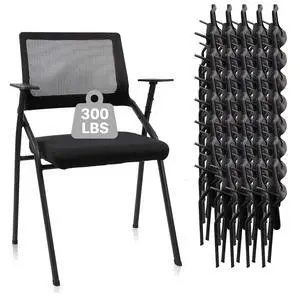 Stackable & Foldable Office Chairs with Ergonomic Lumbar Support and Thickened Seat Cushion, Folding Mesh Fabric Reception Guest Chair for School Church Conference Waiting Room Black (40 pk) Stackable & Foldable Office Chairs with Ergonomic Lumbar Support and Thickened Seat Cushion, Folding Mesh Fabric Reception Guest Chair for School Church Conference Waiting Room Black (40 pk)