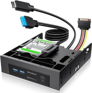 5.25 Front Panel USB Hub, Internal SD/microSD Card Reader for Desktop PC, Gen2x2 20Gbps USB-C Port, Dual 2.5" SSD/HDD Slots, USB3.2 Type-E Key-A & USB3.0 19-Pin Header 5.25 Front Panel USB Hub, Internal SD/microSD Card Reader for Desktop PC, Gen2x2 20Gbps USB-C Port, Dual 2.5" SSD/HDD Slots, USB3.2 Type-E Key-A & USB3.0 19-Pin Header