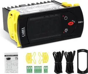 Carel Temperature Controller PJEZS0H100, Digital Thermostat with Temperature Sensor Probe, 115V, Compatible with Carel and All Refrigerator Types, Mounting Hardware and Instructions, Original OEM Carel Temperature Controller PJEZS0H100, Digital Thermostat with Temperature Sensor Probe, 115V, Compatible with Carel and All Refrigerator Types, Mounting Hardware and Instructions, Original OEM