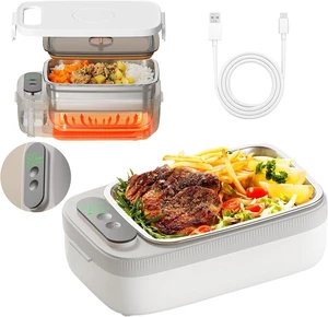 Cordless Heated Lunch Box, 18W Portable Food Warmer for Men Women Cordless Heated Lunch Box, 18W Portable Food Warmer for Men Women