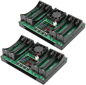 2Pcs 4-Channel 18650 Battery Capacity Tester, Automatic Charge Discharge Module with Internal Resistance Test for Flat Top Batteries, Type-C Powered Lithium Battery Analyzer 2Pcs 4-Channel 18650 Battery Capacity Tester, Automatic Charge Discharge Module with Internal Resistance Test for Flat Top Batteries, Type-C Powered Lithium Battery Analyzer